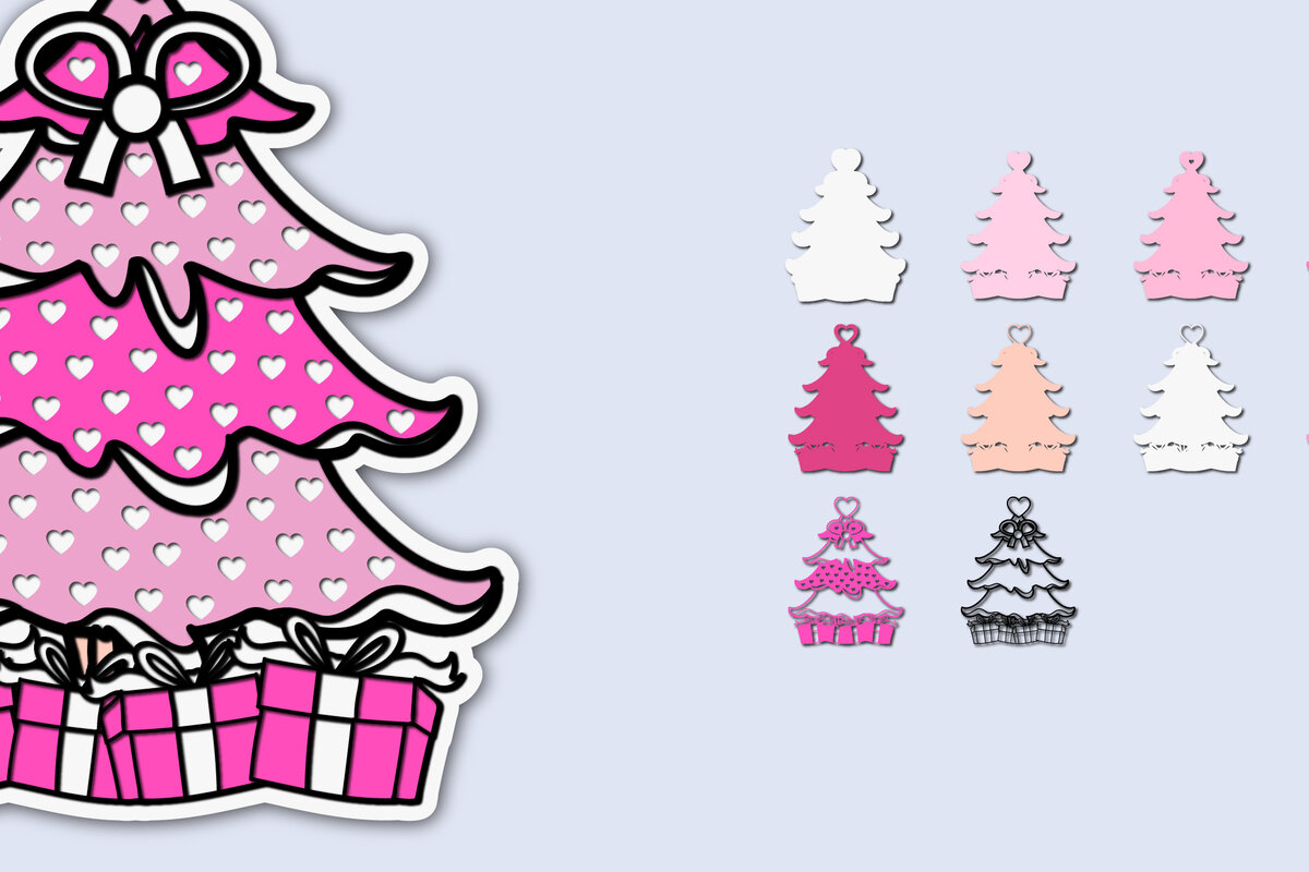 Σετ των 2 Intra απο ξύλο plywood 3mm-4mm πάχος – Θεματικό Δέντρο για την Ημέρα του Αγίου Βαλεντίνου 3D Δίασταση  20x20 cm INTRAFABR-62772702