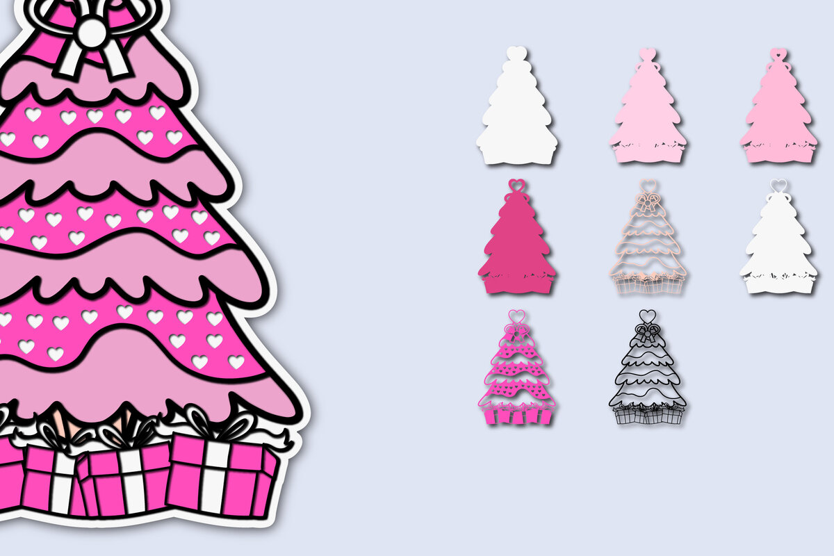 Σετ των 2 Intra απο ξύλο plywood 3mm-4mm πάχος – Θεματικό Δέντρο για την Ημέρα του Αγίου Βαλεντίνου 3D Δίασταση  20x20 cm INTRAFABR-62772609