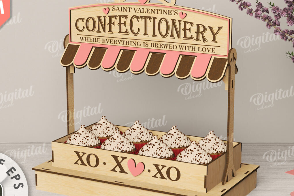 Σετ των 2 Intra απο ξύλο plywood 3mm-4mm πάχος – Stand Laser για την Ημέρα του Αγίου Βαλεντίνου Shop Stand Laser Δίασταση  20x20 cm INTRAFABR-112148495