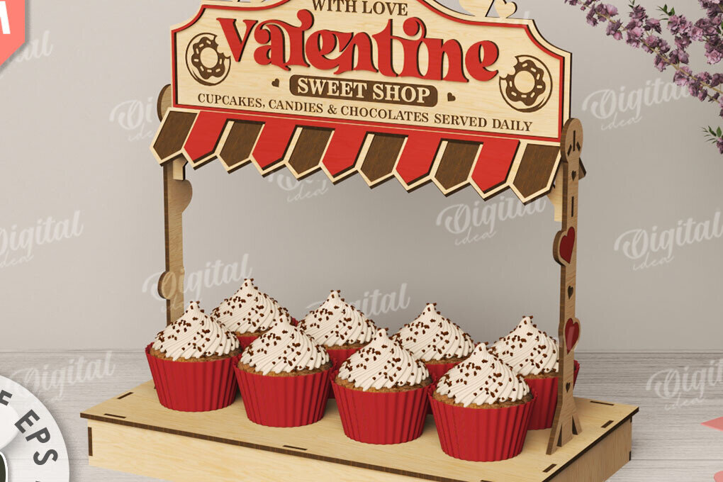 Σετ των 2 Intra απο ξύλο plywood 3mm-4mm πάχος – Stand Laser για την Ημέρα του Αγίου Βαλεντίνου Shop Stand Laser Δίασταση  20x20 cm INTRAFABR-112148233