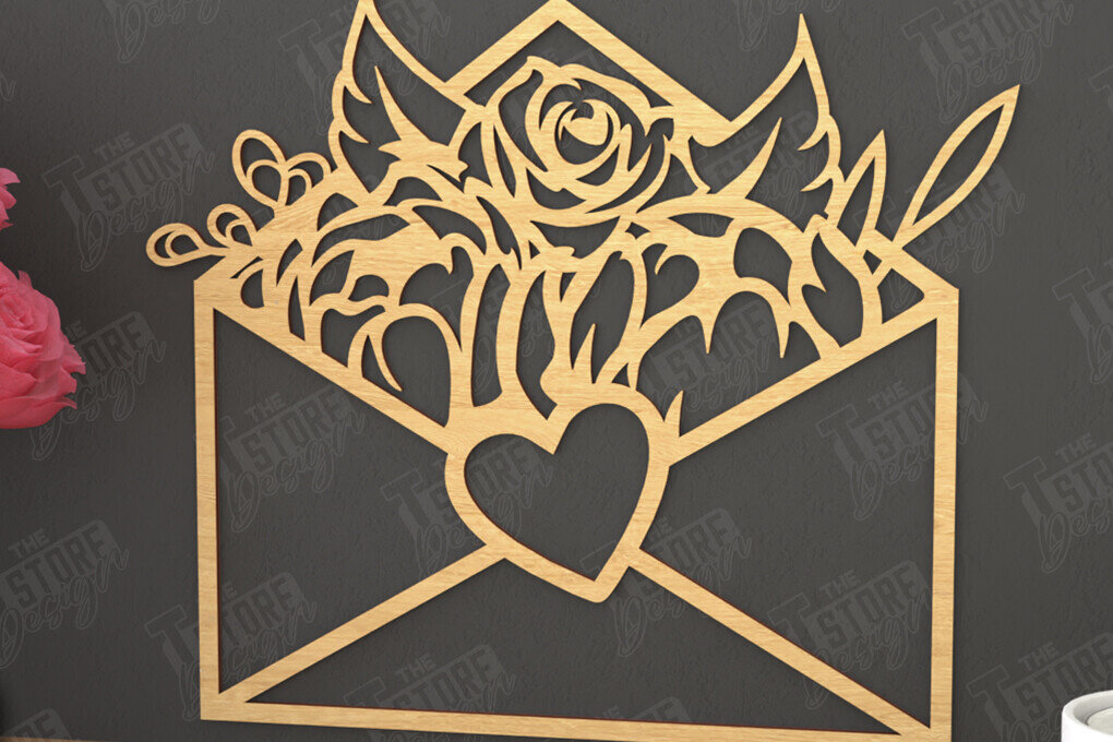 Intra απο ξύλο plywood 3mm-4mm πάχος – Τέχνη τοίχου για την ημέρα του Αγίου Βαλεντίνου | Ρομαντικό δώρο Δίασταση  40x30 cm INTRAFABR-110774329