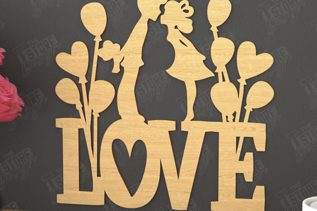Intra απο ξύλο plywood 3mm-4mm πάχος – Τέχνη τοίχου για την ημέρα του Αγίου Βαλεντίνου | Ρομαντικό δώρο Δίασταση  40x30 cm INTRAFABR-110774371