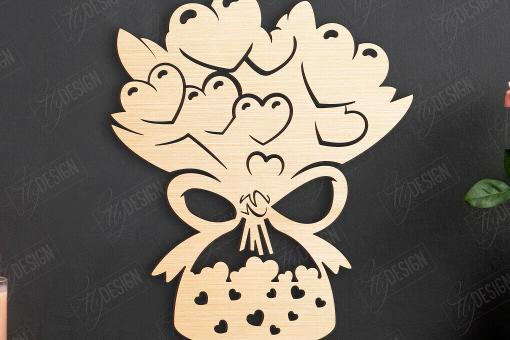 Intra απο ξύλο plywood 3mm-4mm πάχος – Τέχνη τοίχου για την ημέρα του Αγίου Βαλεντίνου | Ρομαντικό δώρο Δίασταση  40x30 cm INTRAFABR-110399269