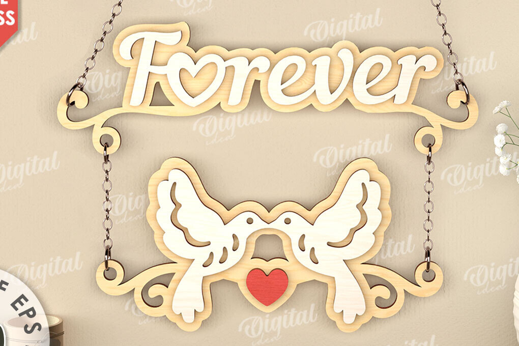 Intra απο ξύλο plywood 3mm-4mm πάχος – Διακόσμηση τοίχου για την ημέρα του Αγίου Βαλεντίνου Lasercut Δίασταση  40x30 cm INTRAFABR-111986081