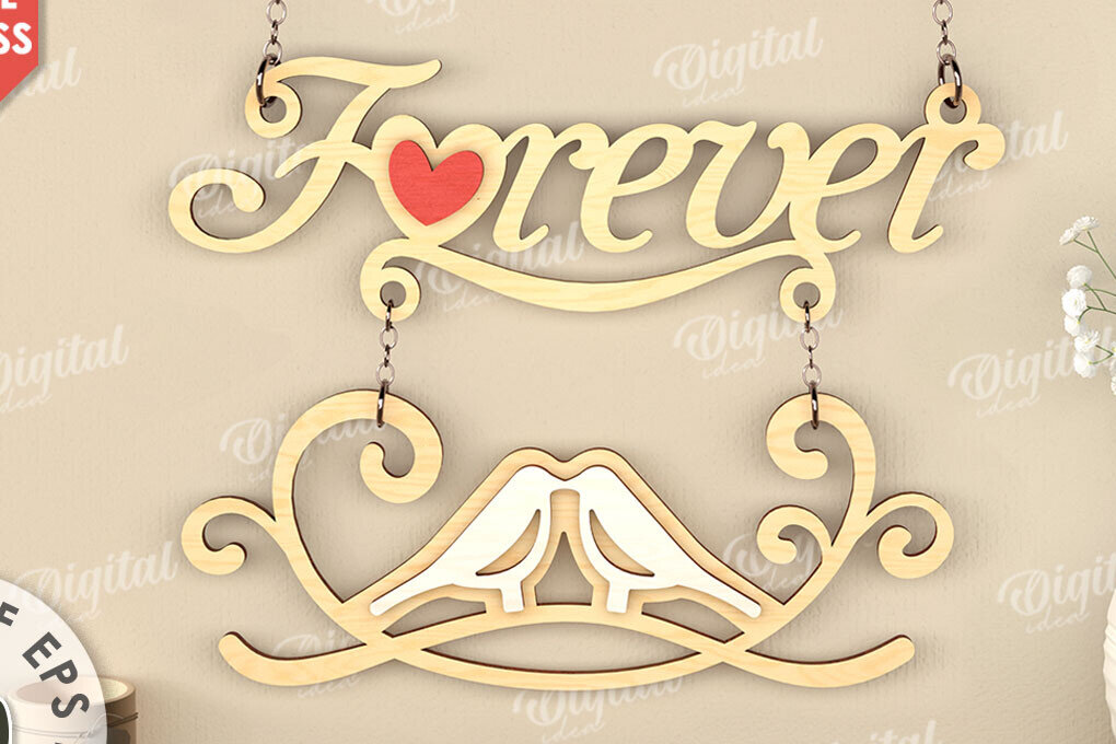 Intra απο ξύλο plywood 3mm-4mm πάχος – Διακόσμηση τοίχου για την ημέρα του Αγίου Βαλεντίνου Lasercut Δίασταση  40x30 cm INTRAFABR-111986174