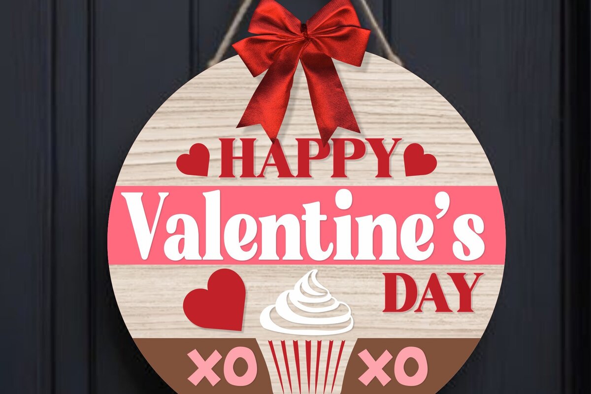 Σετ των 2 Intra απο ξύλο plywood 3mm-4mm πάχος – Σημάδι καλωσορίσματος ημέρας του Αγίου Βαλεντίνου Δίασταση  20x20 cm INTRAFABR-115612388