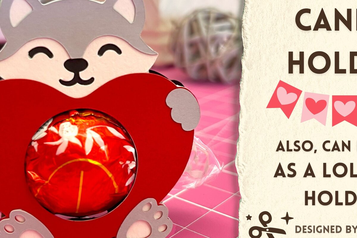 Σετ των 2 Intra απο ξύλο plywood 3mm-4mm πάχος – Ημέρα του Αγίου Βαλεντίνου Wolf Candy Holder Δίασταση  20x20 cm INTRAFABR-90899079