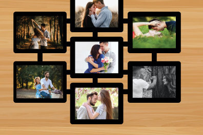 Σετ των 2 Intra απο ξύλο plywood 3mm-4mm πάχος – Λέιζερ με ξύλινη κορνίζα για την ημέρα του Αγίου Βαλεντίνου Δίασταση  20x20 cm INTRAFABR-89953565