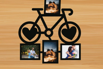 Σετ των 2 Intra απο ξύλο plywood 3mm-4mm πάχος – Λέιζερ με ξύλινη κορνίζα για την ημέρα του Αγίου Βαλεντίνου Δίασταση  20x20 cm INTRAFABR-89953735