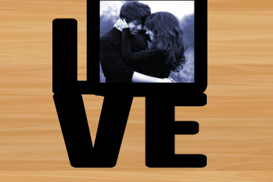 Σετ των 2 Intra απο ξύλο plywood 3mm-4mm πάχος – Λέιζερ με ξύλινη κορνίζα για την ημέρα του Αγίου Βαλεντίνου Δίασταση  20x20 cm INTRAFABR-89953407