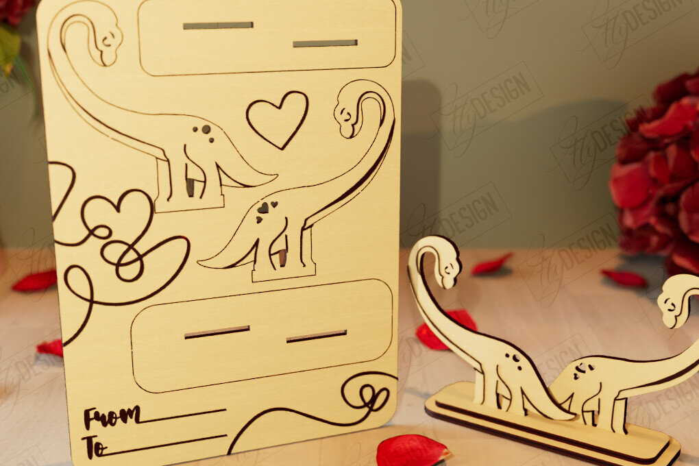 Σετ των 2 Intra απο ξύλο plywood 3mm-4mm πάχος – Ξύλινη όρθια κάρτα για την ημέρα του Αγίου Βαλεντίνου|CNC Δίασταση  20x20 cm INTRAFABR-110261515