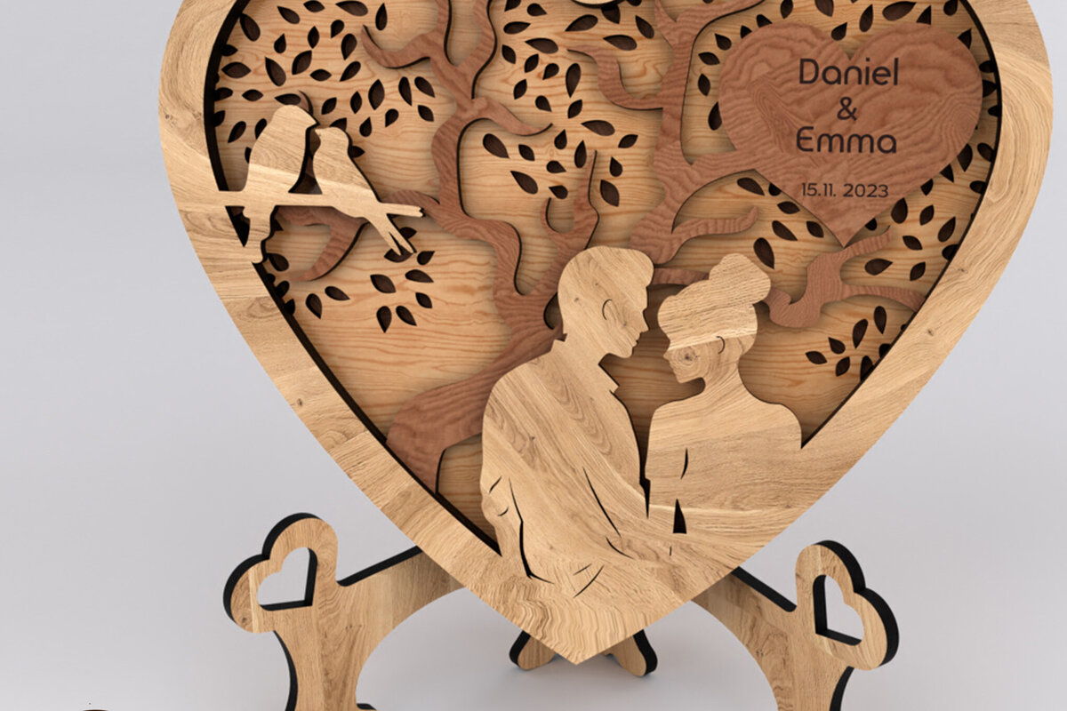 Σετ των 2 Intra απο ξύλο plywood 3mm-4mm πάχος – Πρότυπο βάσης καρδιών διακόσμησης Αγίου Βαλεντίνου Δίασταση  20x20 cm INTRAFABR-114407805