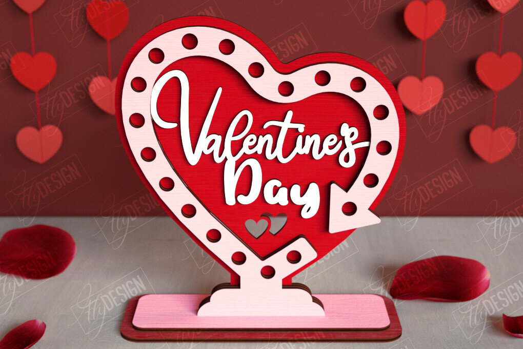 Σετ των 2 Intra απο ξύλο plywood 3mm-4mm πάχος – Πινακίδες κατεύθυνσης του Αγίου Βαλεντίνου | Αργία Δίασταση  20x20 cm INTRAFABR-112654568