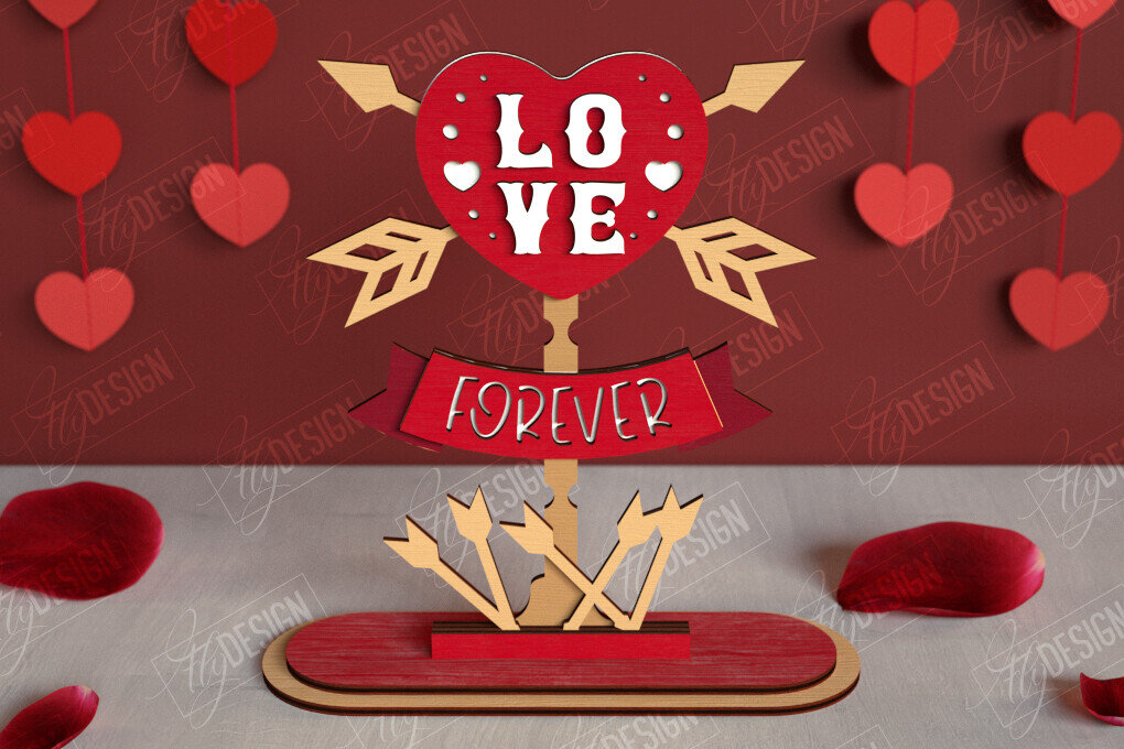 Σετ των 2 Intra απο ξύλο plywood 3mm-4mm πάχος – Πινακίδες κατεύθυνσης του Αγίου Βαλεντίνου | Αργία Δίασταση  20x20 cm INTRAFABR-112654586