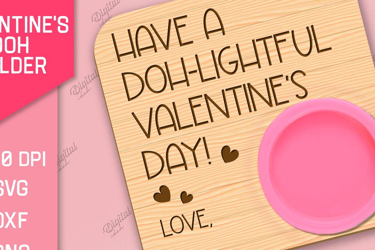 Σετ των 2 Intra απο ξύλο plywood 3mm-4mm πάχος – Valentines Doh Holder Δίασταση  20x20 cm INTRAFABR-85066105