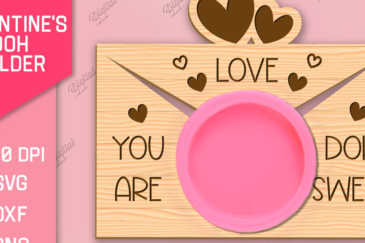 Σετ των 2 Intra απο ξύλο plywood 3mm-4mm πάχος – Valentines Doh Holder Δίασταση  20x20 cm INTRAFABR-85066218