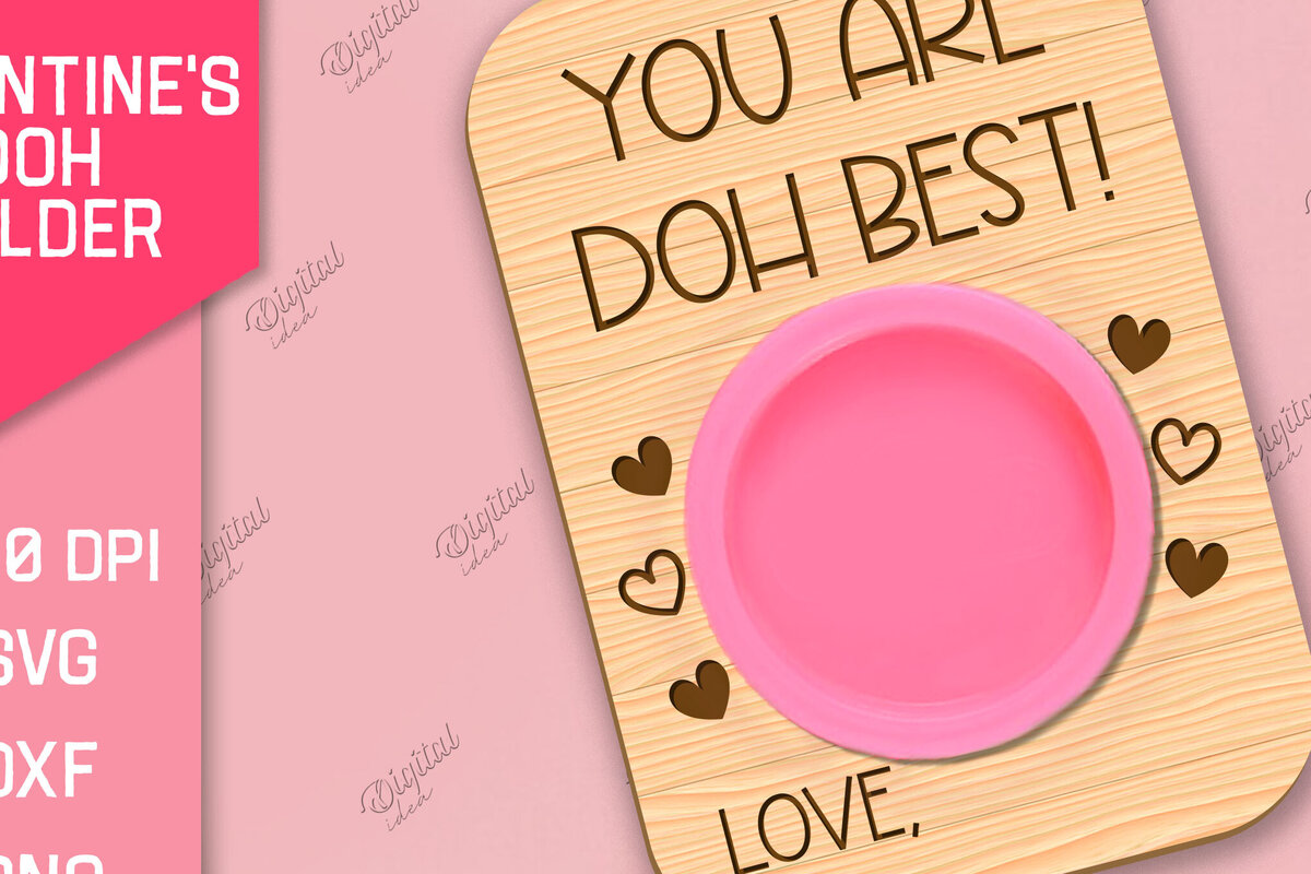 Σετ των 2 Intra απο ξύλο plywood 3mm-4mm πάχος – Valentines Doh Holder Δίασταση  20x20 cm INTRAFABR-85065967