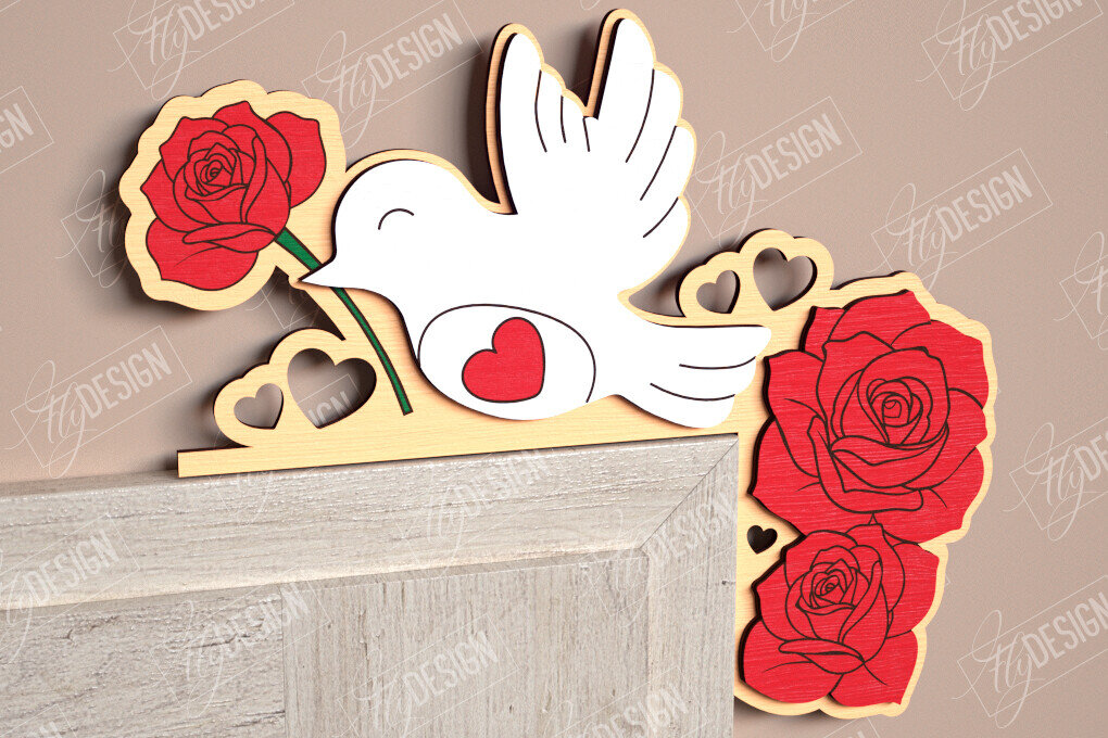 Intra απο ξύλο plywood 3mm-4mm πάχος – Γωνιές για τις πόρτες του Αγίου Βαλεντίνου | Διακόσμηση τοίχου Δίασταση  40x30 cm INTRAFABR-110270153