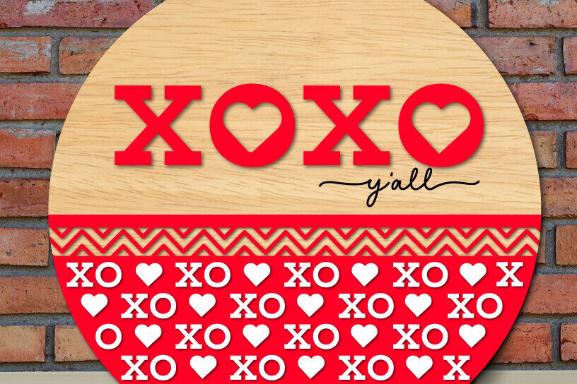 Σετ των 2 Intra απο ξύλο plywood 3mm-4mm πάχος – Πινακίδα Πόρτας Αγίου Βαλεντίνου Δίασταση  20x20 cm INTRAFABR-113940416