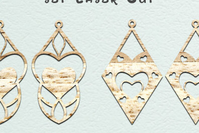 Σετ των 3 Intra απο ξύλο plywood 3mm-4mm πάχος – Κοσμήματα με λέιζερ σκουλαρίκια Valentine’s Earrings Δίασταση  5x5 cm INTRAFABR-56972563