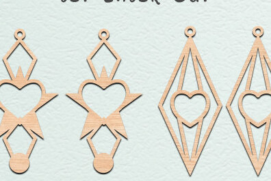 Σετ των 3 Intra απο ξύλο plywood 3mm-4mm πάχος – Κοσμήματα με λέιζερ σκουλαρίκια Valentine’s Earrings Δίασταση  5x5 cm INTRAFABR-56972580