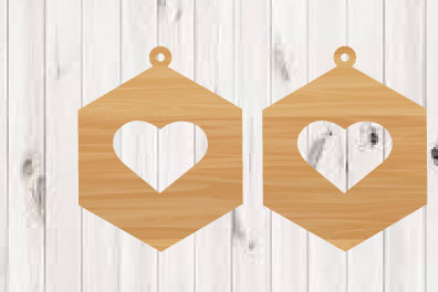 Σετ των 3 Intra απο ξύλο plywood 3mm-4mm πάχος – Σκουλαρίκια Αγίου Βαλεντίνου Αρχεία κοπής με λέιζερ Δίασταση  5x5 cm INTRAFABR-90600092