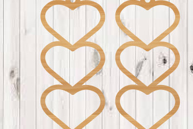 Σετ των 3 Intra απο ξύλο plywood 3mm-4mm πάχος – Σκουλαρίκια Αγίου Βαλεντίνου Αρχεία κοπής με λέιζερ Δίασταση  5x5 cm INTRAFABR-90600374