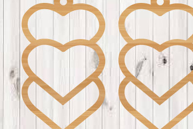 Σετ των 3 Intra απο ξύλο plywood 3mm-4mm πάχος – Σκουλαρίκια Αγίου Βαλεντίνου Αρχεία κοπής με λέιζερ Δίασταση  5x5 cm INTRAFABR-90600617