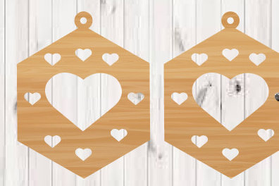 Σετ των 3 Intra απο ξύλο plywood 3mm-4mm πάχος – Σκουλαρίκια Αγίου Βαλεντίνου Αρχεία κοπής με λέιζερ Δίασταση  5x5 cm INTRAFABR-90600803