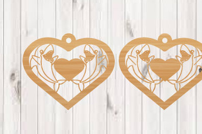 Σετ των 3 Intra απο ξύλο plywood 3mm-4mm πάχος – Σκουλαρίκια Αγίου Βαλεντίνου Αρχεία κοπής με λέιζερ Δίασταση  5x5 cm INTRAFABR-90600908