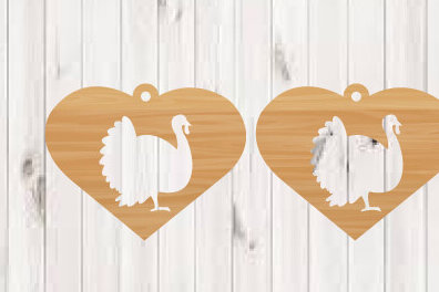 Σετ των 3 Intra απο ξύλο plywood 3mm-4mm πάχος – Σκουλαρίκια Αγίου Βαλεντίνου Αρχεία κοπής με λέιζερ Δίασταση  5x5 cm INTRAFABR-90601046