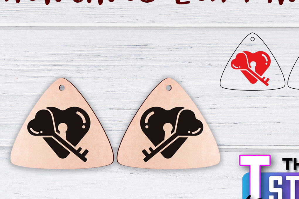 Σετ των 3 Intra απο ξύλο plywood 3mm-4mm πάχος – Σκουλαρίκια Valentine's | Δίασταση  5x5 cm INTRAFABR-49500434