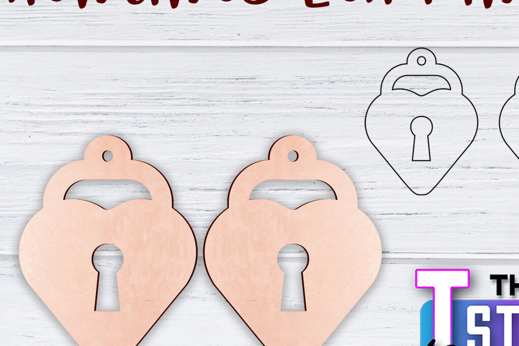 Σετ των 3 Intra απο ξύλο plywood 3mm-4mm πάχος – Σκουλαρίκια Valentine's | Δίασταση  5x5 cm INTRAFABR-49499006