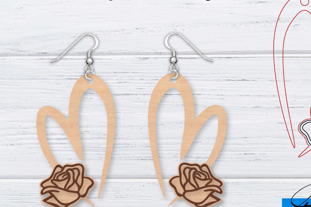 Σετ των 3 Intra απο ξύλο plywood 3mm-4mm πάχος – Σκουλαρίκια Valentine's | Δίασταση  5x5 cm INTRAFABR-49762043