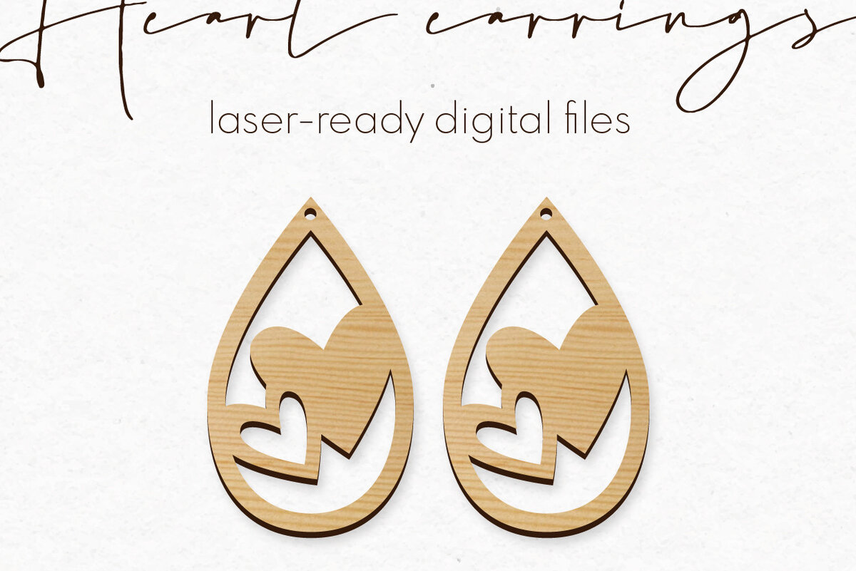 Σετ των 3 Intra απο ξύλο plywood 3mm-4mm πάχος – Σκουλαρίκια Valentine's | Δίασταση  5x5 cm INTRAFABR-56033255