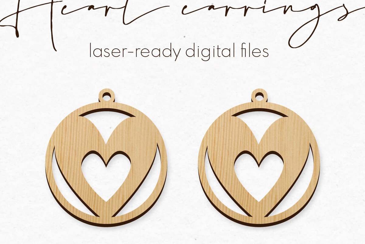 Σετ των 3 Intra απο ξύλο plywood 3mm-4mm πάχος – Σκουλαρίκια Valentine's | Δίασταση  5x5 cm INTRAFABR-56553400