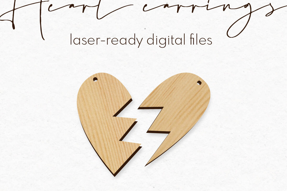 Σετ των 3 Intra απο ξύλο plywood 3mm-4mm πάχος – Σκουλαρίκια Valentine's | Δίασταση  5x5 cm INTRAFABR-57499196