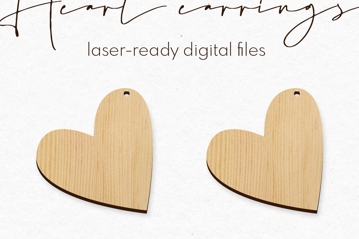 Σετ των 3 Intra απο ξύλο plywood 3mm-4mm πάχος – Σκουλαρίκια Valentine's | Δίασταση  5x5 cm INTRAFABR-57834082