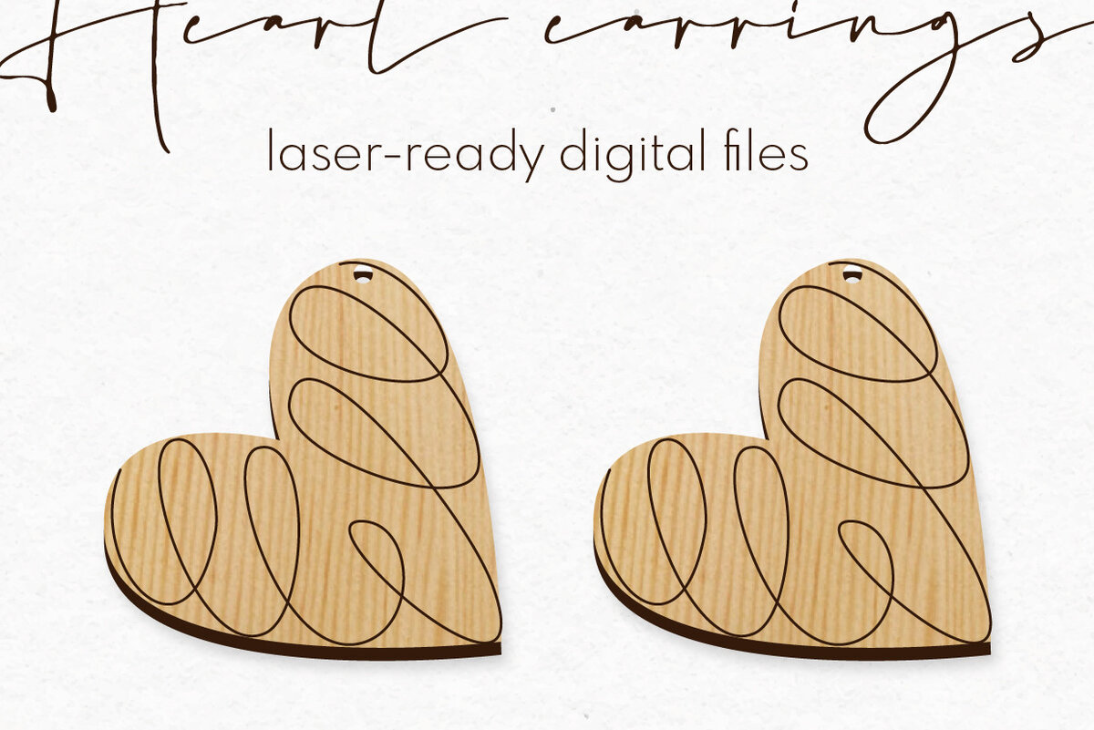 Σετ των 3 Intra απο ξύλο plywood 3mm-4mm πάχος – Σκουλαρίκια Valentine's | Δίασταση  5x5 cm INTRAFABR-58290433