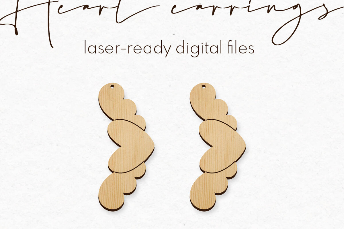 Σετ των 3 Intra απο ξύλο plywood 3mm-4mm πάχος – Σκουλαρίκια Valentine's | Δίασταση  5x5 cm INTRAFABR-58653859