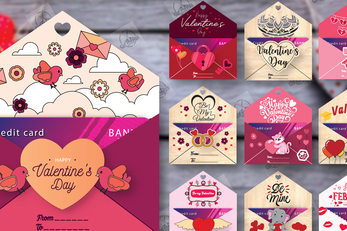 Σετ των 2 Intra απο ξύλο plywood 3mm-4mm πάχος – Πακέτο θήκης δωροκάρτας του Αγίου Βαλεντίνου Δίασταση  20x20 cm INTRAFABR-113939533