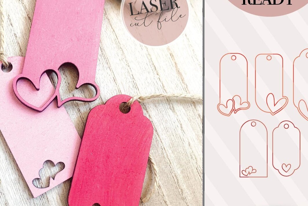 Σετ των 2 Intra απο ξύλο plywood 3mm-4mm πάχος – Πακέτο ετικετών δώρου Αγίου Βαλεντίνου Δίασταση  20x20 cm INTRAFABR-74518883