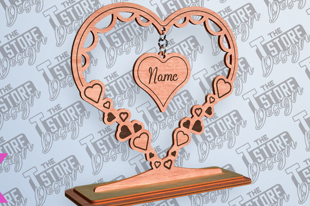 Intra απο ξύλο plywood 3mm-4mm πάχος –  βάσης κρεμαστό καρδιών του Αγίου Βαλεντίνου Δίασταση  20x20 cm INTRAFABR-81249639