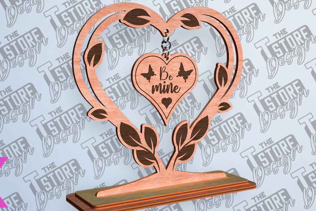 Σετ των 2 Intra απο ξύλο plywood 3mm-4mm πάχος –  βάσης κρεμαστό καρδιών του Αγίου Βαλεντίνου Δίασταση  20x20 cm INTRAFABR-81249480