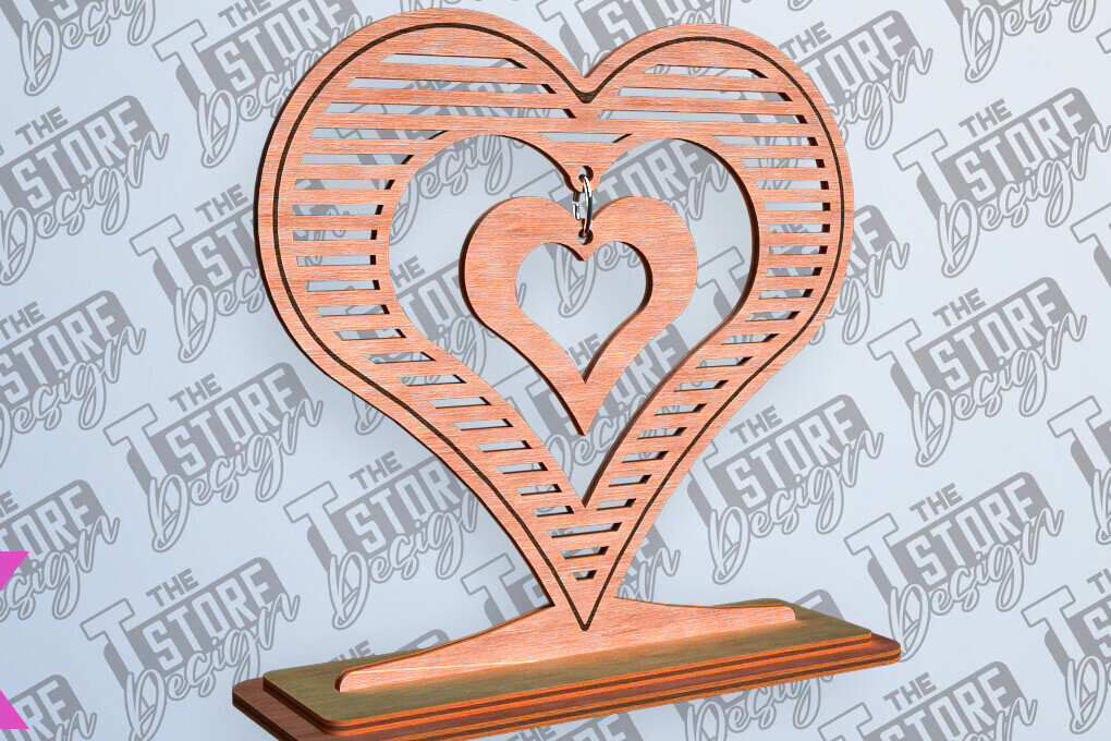 Σετ των 2 Intra απο ξύλο plywood 3mm-4mm πάχος –  βάσης κρεμαστό καρδιών του Αγίου Βαλεντίνου Δίασταση  20x20 cm INTRAFABR-81249538