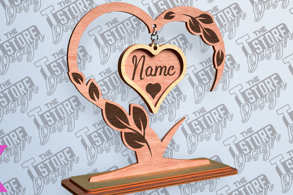 Σετ των 2 Intra απο ξύλο plywood 3mm-4mm πάχος –  βάσης κρεμαστό καρδιών του Αγίου Βαλεντίνου Δίασταση  20x20 cm INTRAFABR-81249591