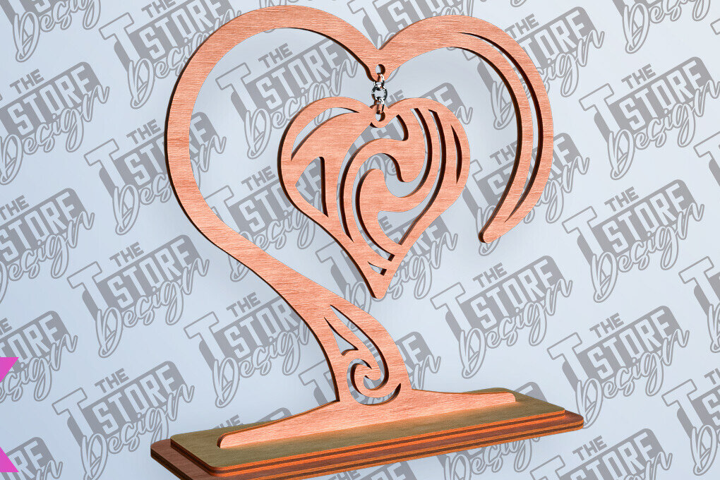 Σετ των 2 Intra απο ξύλο plywood 3mm-4mm πάχος –  βάσης κρεμαστό καρδιών του Αγίου Βαλεντίνου Δίασταση  20x20 cm INTRAFABR-81249605