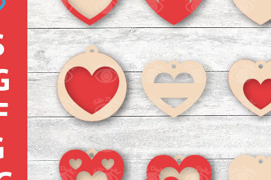 Σετ των 2 Intra απο ξύλο plywood 3mm-4mm πάχος – Ετικέτες δώρου Κρεμαστές καρδιές Αγίου Βαλεντίνου Δίασταση  20x20 cm INTRAFABR-88211260