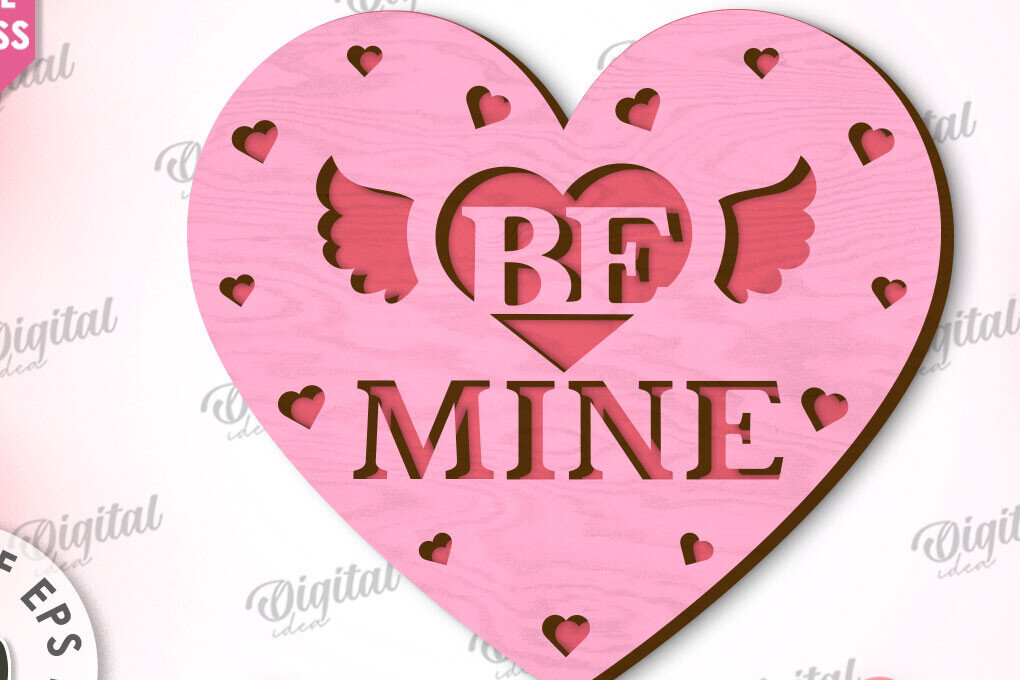 Σετ των 2 Intra απο ξύλο plywood 3mm-4mm πάχος –  κοπής με λέιζερ κάρτα καρδιάς του Αγίου Βαλεντίνου Δίασταση  20x20 cm INTRAFABR-111596928