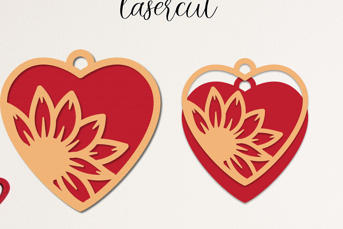 Σετ των 2 Intra απο ξύλο plywood 3mm-4mm πάχος – Κοπή με λέιζερ καρδιάς Αγίου Βαλεντίνου Δίασταση  20x20 cm INTRAFABR-113463899